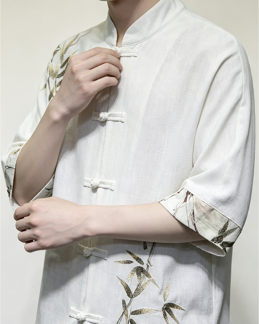 Men Chinese Style Linen Tang Shirt - 2