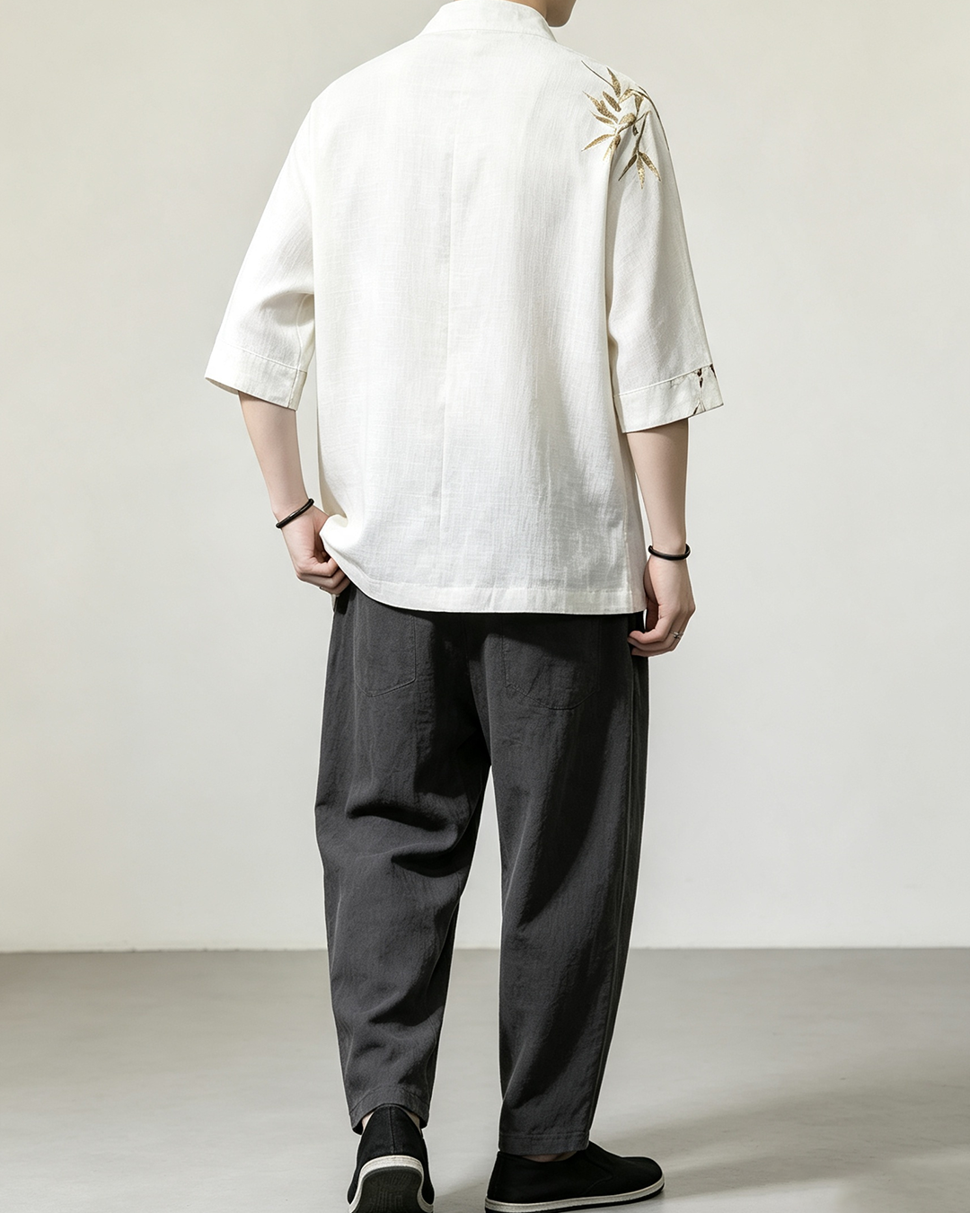 Men Chinese Style Linen Tang Shirt - 3