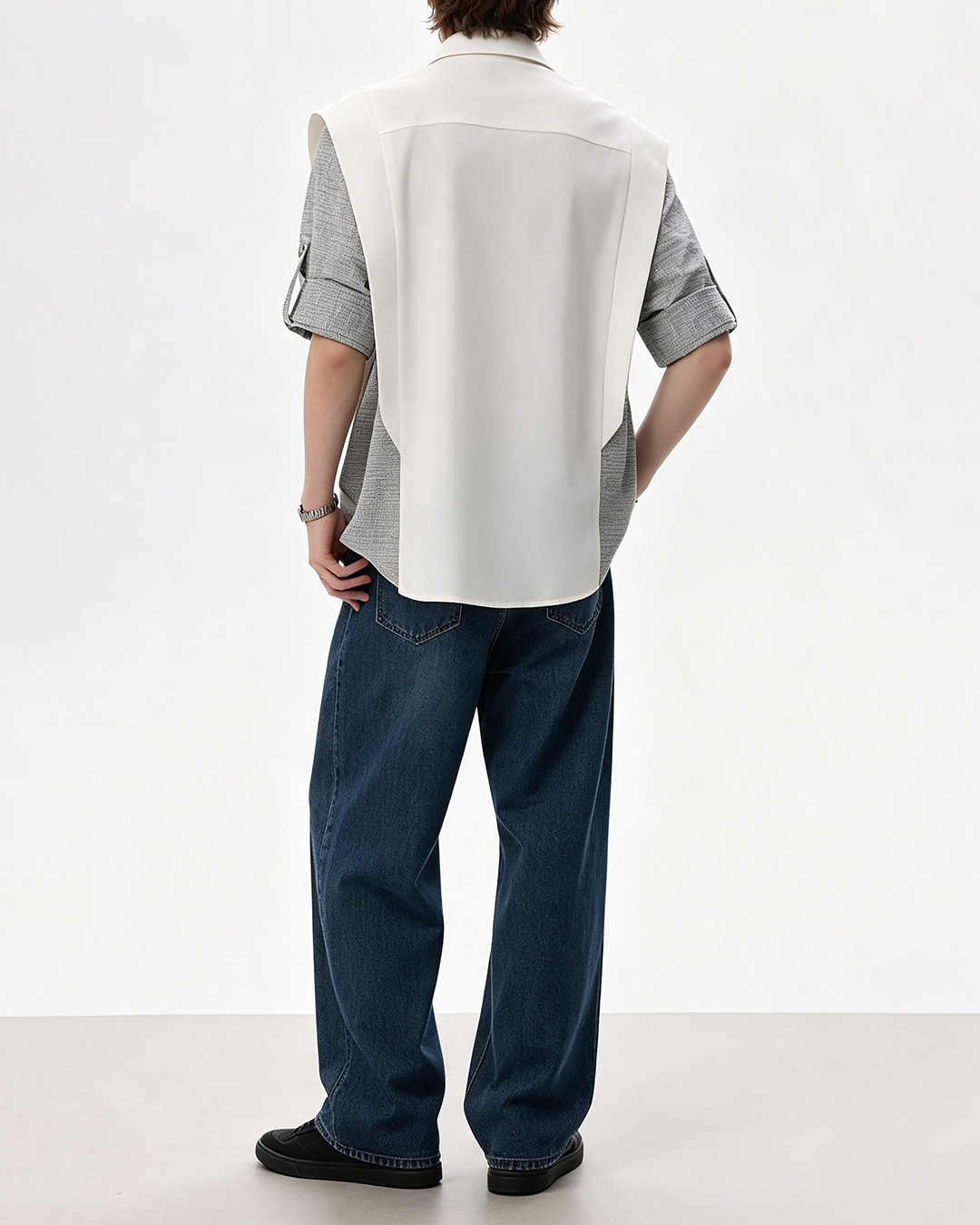 Men Fake Two Piece Spliced ShirtProduct - 3