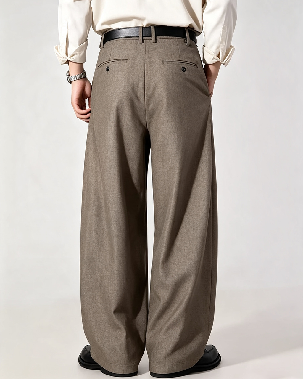Men Pleated Wide Leg Dress Pants - 3