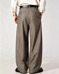 Men Pleated Wide Leg Dress Pants - 3