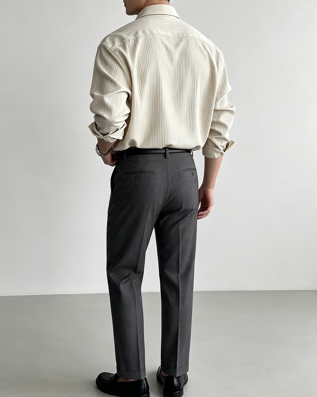 Men Vertical Striped Long Sleeve Shirt - 3