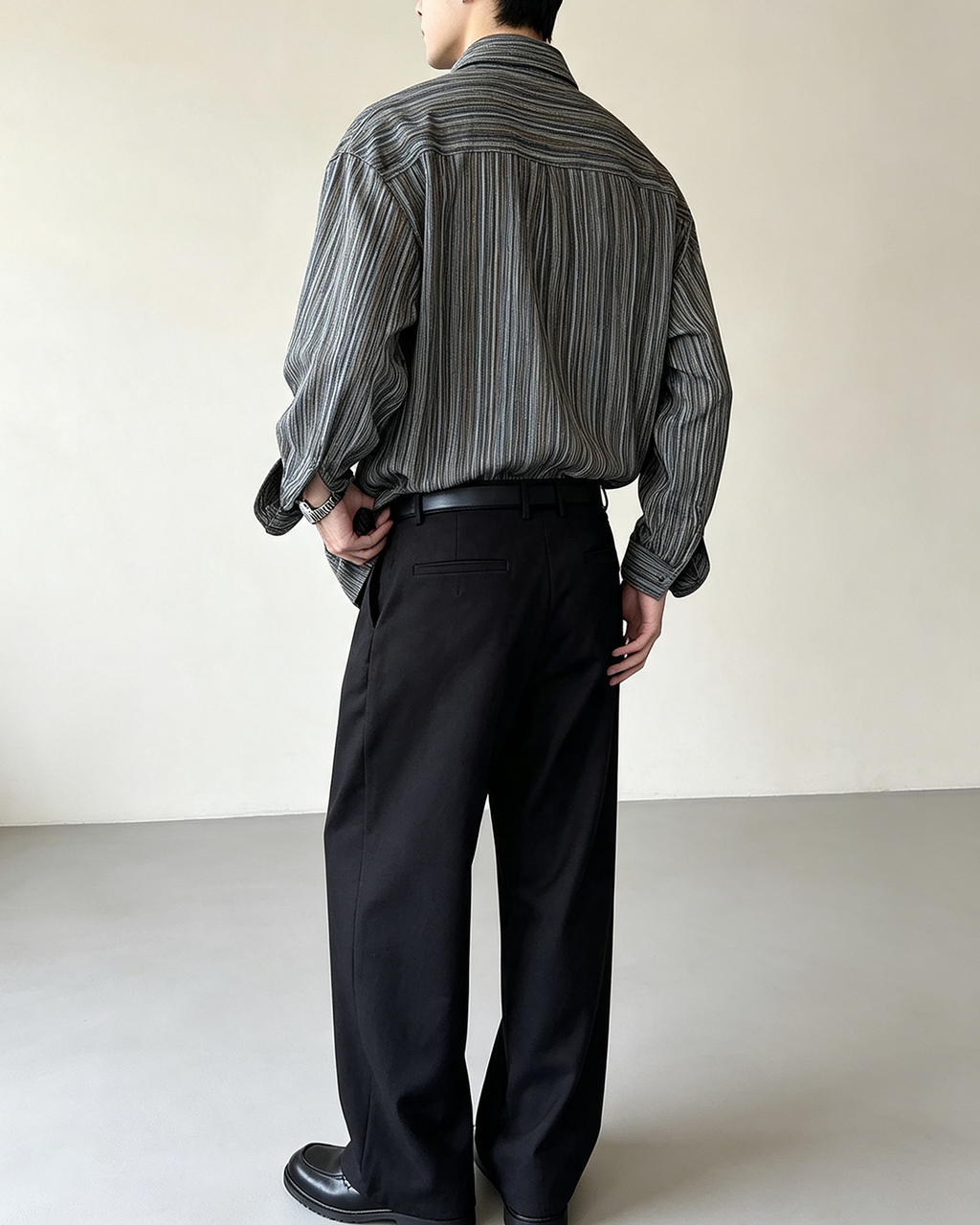 Men Vintage Striped Long Sleeve Shirt - 3