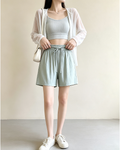 Women Ice Silk Wide Leg Bermuda Shorts - 3