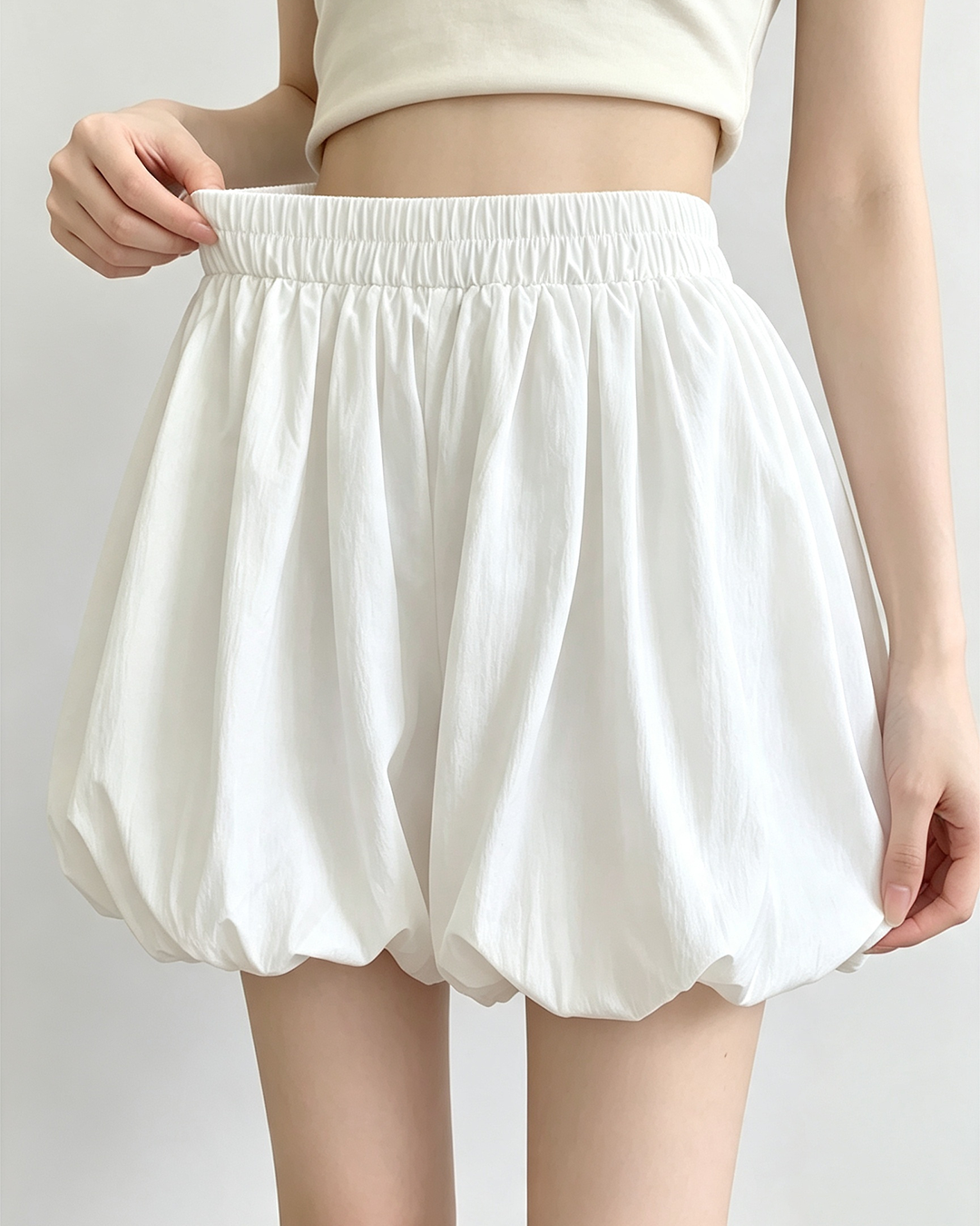 Women Puff Balloon Skort Summer High Waist - 2